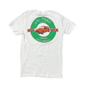 Vintage Car Print Crew Neck T-Shirt White